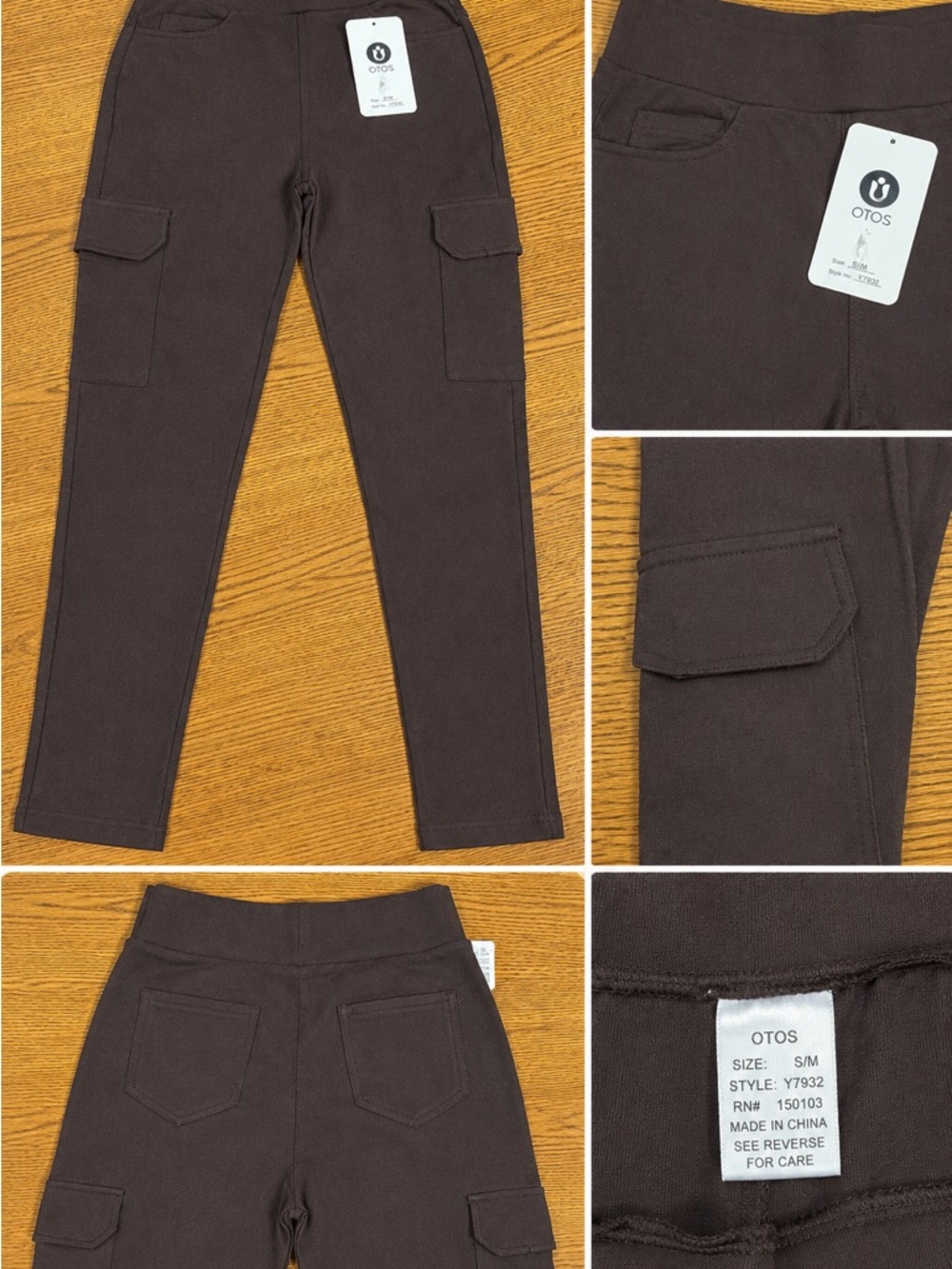 OTOS Women's Brown Cargo Leggings